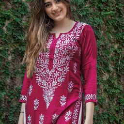 gosriki Women Embroidered Cotton Rayon Straight Kurta-picture-24