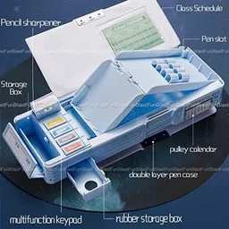 dhyeycollection KBX-7069-Space-Astronaut Multifunctional Button Operated Unicorn Box with Pen Stand in-Built Push Button Art Plastic Pencil Box image 3