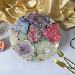 home arte Multicolour Stone Cake Stand image 1