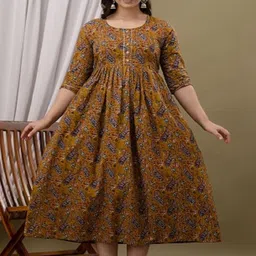 Nevisha Style Women Floral Printed Thread Work Floral Maternity Anarkali Kurta-image-87