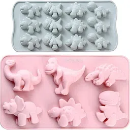 hussain mart Silicone Chocolate Mould Skytail Jello Mold Dinosaur, Food Grade Silicone Molds, 3D Dinosaur Shape Candy Molds Suitable for Kid DIY Chocolate Cookies Pudding Jelly Candy Ice Cube Christmas Cake Decorations Tools (2 Pack)-picture-23
