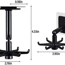 nirency Self Adhesive Wall mounting 360 Degree Rotating Hook for Hanging(Pack of 2) Hook 6 image 3