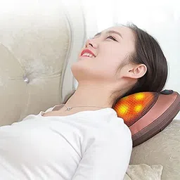 NWLY NW-120152 Apple Massage Pillow for Muscle Relaxation Back Massager Electric Massager with Heat Deep Tissue Kneading for Cervical, Shoulder, Waist etc - 8 Roller Massager image 4