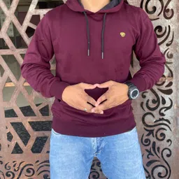 we perfect Men Full Sleeve Solid Hooded Sweatshirt image 1