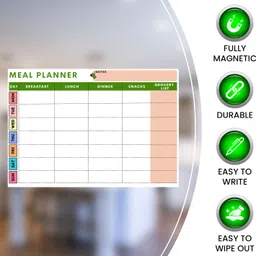 hippie toobi Smart Magnetic Weekly Meal Planner with Grocery Planner with 2 Dry Erase Marker Regular Planner Magnetic 1 Pages image 3