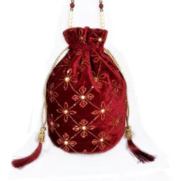 mitrafashion Women Maroon Potli image 4