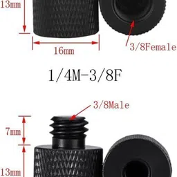 MILLETS 12 Pcs Mic Stand Adapter for Microphone,5/8 Female to 3/8 Mal Flash Shoe Adapter image 2