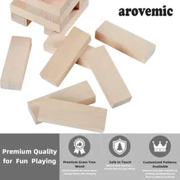 arovemic Premium Jenga Wooden Block Stacking Game - Family Fun & Skill-Building-S15 image 3