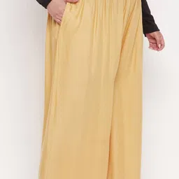 vizcon hub Women Loose Fit Gold Viscose Rayon Trousers image 4