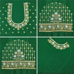 vivida enterprise Unstitched Pure Silk Blouse Material Embroidered-picture-10