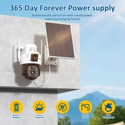 AVOIHS 4G SIM Solar Security Camera Wireless CCTV PTZ Dual Lens Night Vision 2Way Audio Security Camera image 3