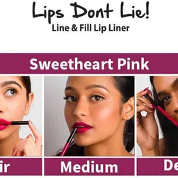 nykaa Lips Don't Lie! Waterproof Line & Fill Lip Liner -Sweetheart Pink -06 image 4