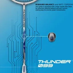 ultimate goal Thunder Aluminium Racket with Cover Blue Strung Badminton Racquet image 4