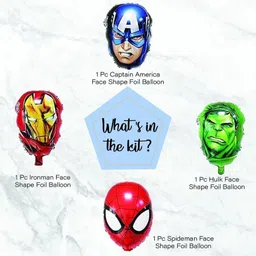 bash n splash Printed Avengers Theme Superhero Foil Balloon for Kids Birthday Decoration Pack of 4 Balloon image 2