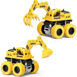 toyvala Charismatic Friction Powered Bucket & Grapple Excavator Unbreakable Deformation Impact Engineering Automobile Construction Vehicles/Car Toys for Children/Kids-picture-28
