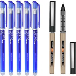 petaluma 0.35mm Erasable Gel Pen with Attached Eraser 5Pcs+2Pcs 0.5mm Signature Black Ink Gel Pen-picture-11