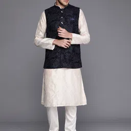 manyavar Self Design Men Waistcoat-picture-13