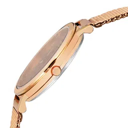 Franklord Women Brass Embellished Dial & Stainless Steel Bracelet Style Straps Analogue Watch F-131 RRLL image 4