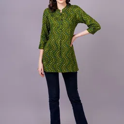 HIGHLIGHT FASHION EXPORT Animal Print Mandarin Collar Shirt Style Top-image-55