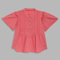 Blue Giraffe Girls Red Checked Shirt Style Top-picture-35