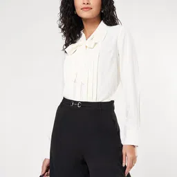 Annabelle by Pantaloons Women Tie-Up Neck Shirt Style Top-image-59