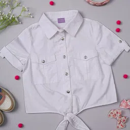 One Friday Tie Up Detail Cotton Shirt Style Top-picture-22