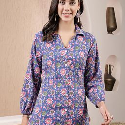 Stylum Floral Print Cotton Shirt Style Top-picture-38