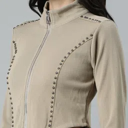 SHOWOFF Mock Collar Crop Tailored Jacket image 2