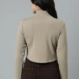 SHOWOFF Mock Collar Crop Tailored Jacket image 5