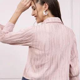 Athena Immutable Pink Striped Shirt Style Top image 5