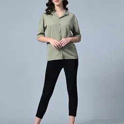 CLAFOUTIS Crepe Shirt Style Top image 5