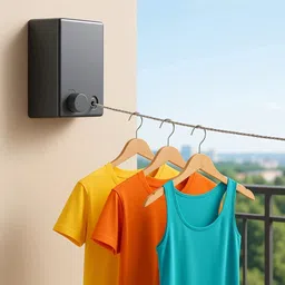 clickandcart Single Line Retractable Clothesline | 4.2 Mtr | 20 Kg Load | Bathroom, Indoor Plastic Retractable Clothesline-picture-13