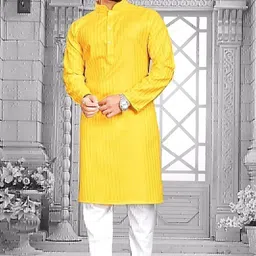 langit Men Cotton Blend Kurta Pyjama Set image 1