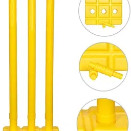 pmg Hard Plastic Bat with PVC Wicket Set & 1 Ball | Bat Ball Stumps Kit for kids 4-7 PVC/Plastic CricketBat For 6 - 7 Yrs image 4