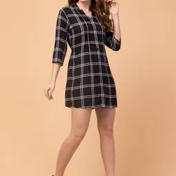 hive91 Women Shirt Black Knee Length Dress image 3