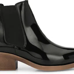 san frissco Men Black High Top Patent Chelsea Boots Boots For Women image 5