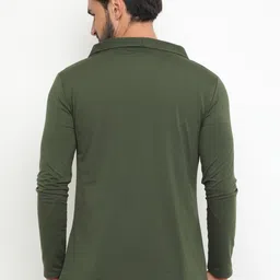 trendolo Men Kimono Style Full Sleeve Green Shrug image 2