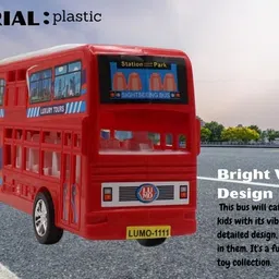 neoinsta shopping Big size friction powered double decker bus toy red color image 3
