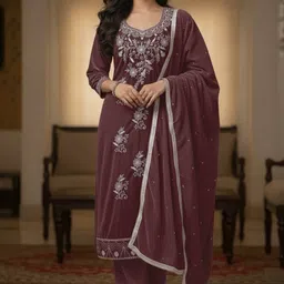 hrfabric Unstitched Velvet Salwar Suit Material Embroidered-picture-18