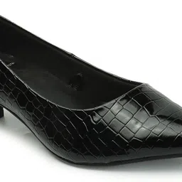 carlton london Women Women's Textured Pointed Toe Block Heel Pumps Bellies Sandal image 4