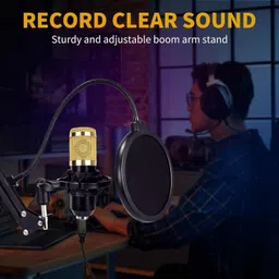 urban infotech BM-800 Microphone Kit with Sound Card and Boom Arm for Studio Recording Microphone image 4