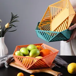 lumevo Pentagonal Fruit Storage Bowl Plastic Fruit & Vegetable Basket image 1