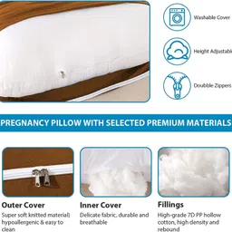 linenovation Microfibre Pregnancy Pillow Pack of 1 Solid "Enjoy full-body comfort and support for a more peaceful pregnancy journey." image 4