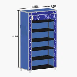 hridyani 6 Shelf Foldable Collapsible Wardrobe Storage Organizer Almirah Cloth Rack PP Collapsible Wardrobe image 4