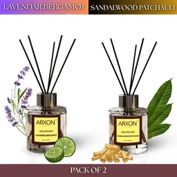 arxon luxury Reed Diffuser Pack of 2 Lavender Bergamot Sandalwood Patchouli Diffuser Set-picture-32
