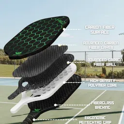 firekick SwiftBlade Carbon Fiber Pickle Paddle With( Propeller Cover Included) Green Pickleball Paddle image 4