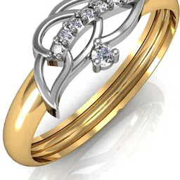 avsar Real Gold and Cubic Zirconia Stones Prerana Ring AVR050YBN 14kt Yellow Gold ring-image-8