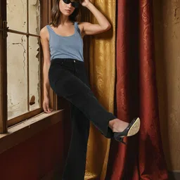 kotty Women Regular High Rise Black Jeans-picture-27