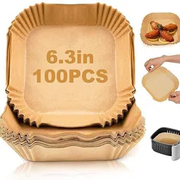 zombula Air Fryer Paper Liner Disposable - 100PCS 6.5 Inch Square Liners for Air Fryer, Airfryer Tray-picture-11