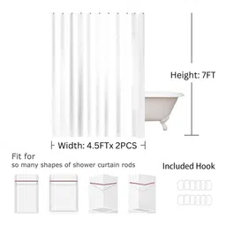 ambbi collections Cream PVC Solid 7ft Blackout Eyelet Shower Curtain image 2